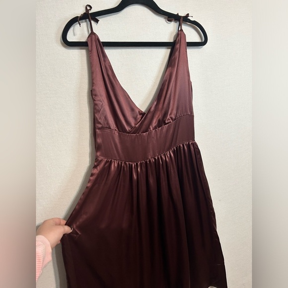 Lena medoyeff 100% silk brown dress - Picture 5 of 8